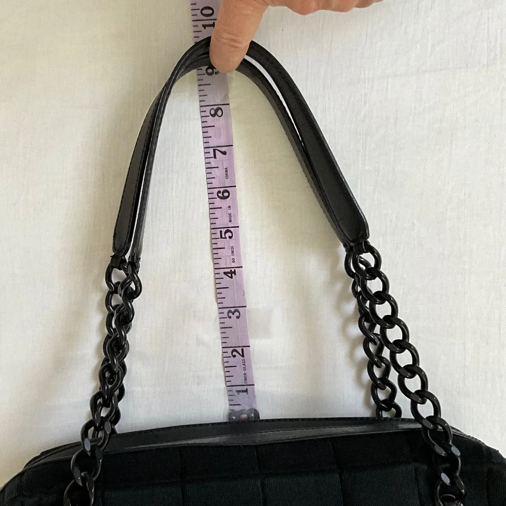 CHANEL Vintage Jersey Square Quilt Shoulder Tote Black - Picture 11 of 15